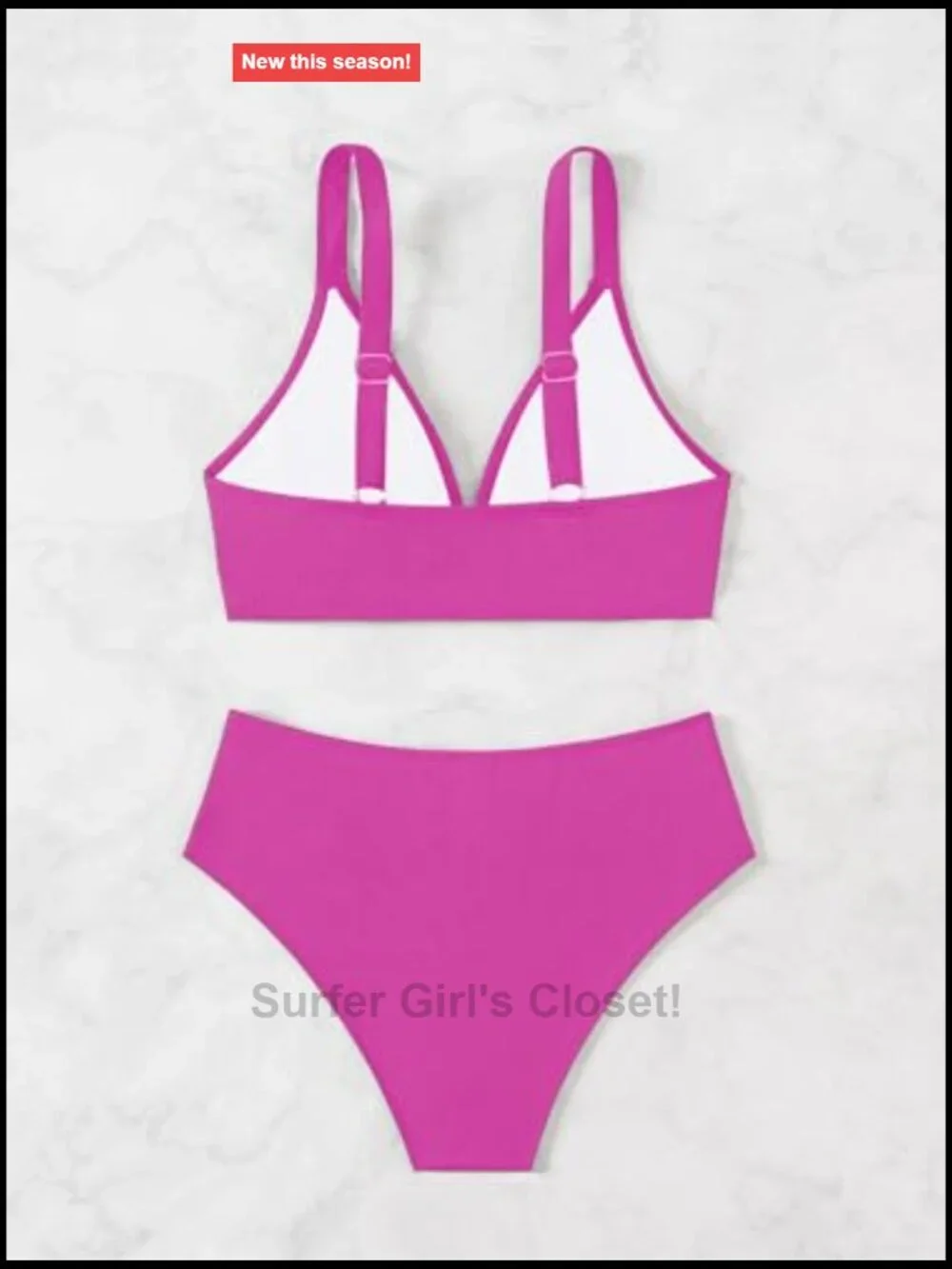 Sexy Ribbed Bikini Set High Waisted V-Cut Cheeky High Leg Longline Swimsuit